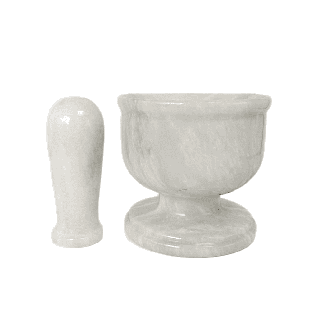 White Onyx Mortar and Pestle Set-12x13cm